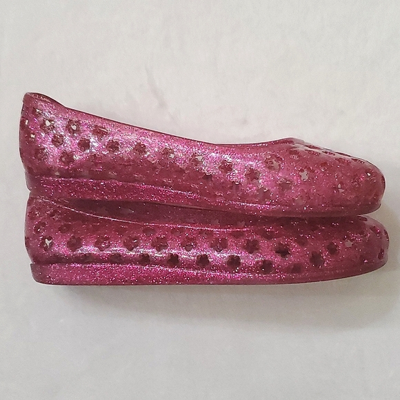 Pretty Gymboree Pink Glitter Jelly Shoes Flats Toddler Girls Size 10 - Picture 9 of 10